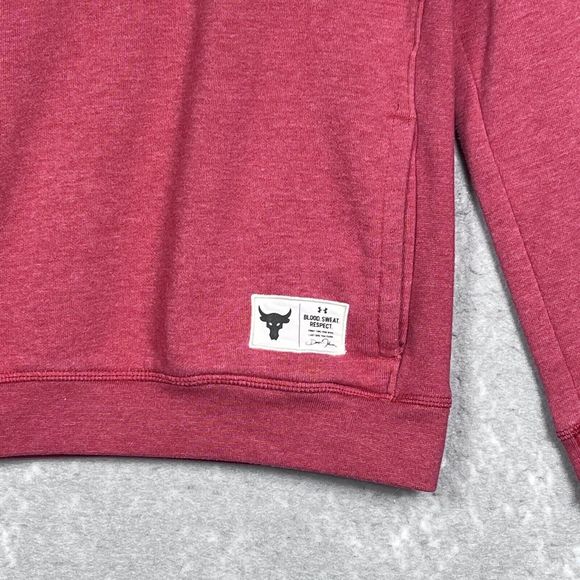 Under Armour Pullover Hoodie Boy Youth L Red Project Rock Blood Sweat Respect - Picture 5 of 13
